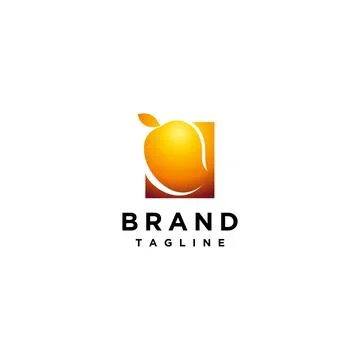 Golden Mango Fruit in Rectangle Stock Illustration