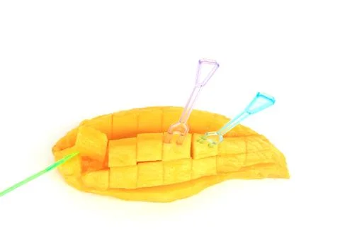 Golden mango on white background Stock Photos