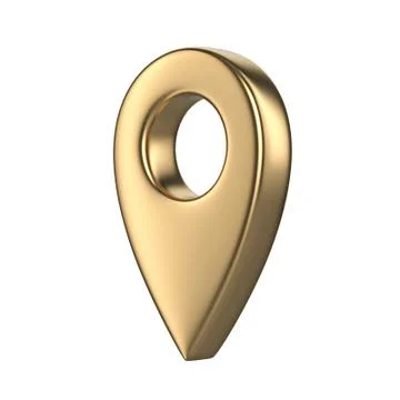 Golden map pointer 3D 库存插图
