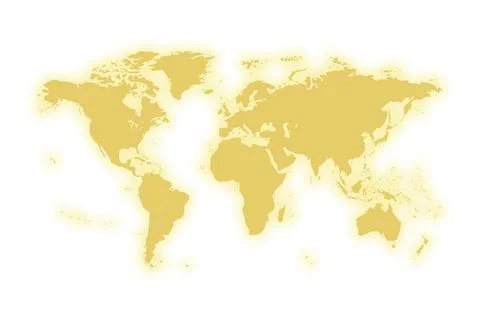 Golden map of the world Stock Illustration