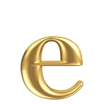 Golden matt lowercase letter e, jewellery font collection Stock Illustration