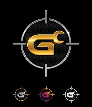 Golden Mechanic Monogram Letter G Stock Illustration
