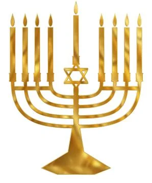Golden Menorah Stock Illustration