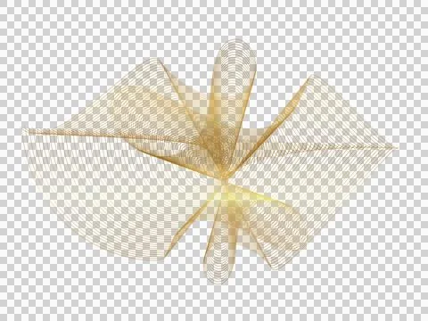 Golden mesh wireframe abstract design with curved lines and shapes forming .. Stock Illustration