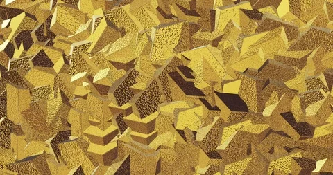 Golden metal background 3d render. Abstract background with animation of Stock Footage 107733600