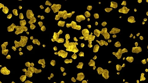 Golden metal water drops diffused in space digital animation background new Stock Footage 101522559