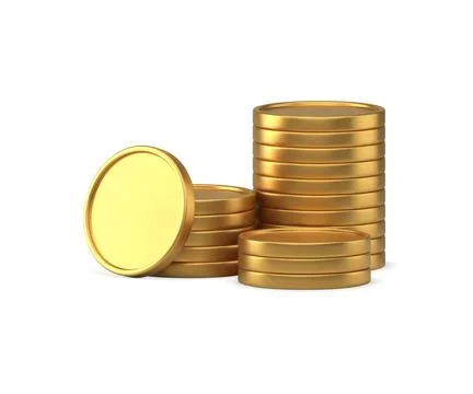 Golden metallic coin stack abundance richness banking investment financial in Stock Illustration