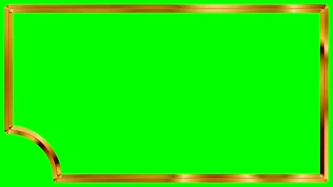 Golden Metallic Frame Green Screen Liquid Texture Seamless Loop Video Stock Footage 340397680