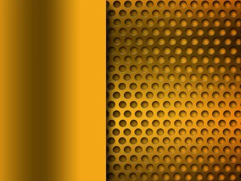 Golden Metallic Grill Texture Stock Illustration