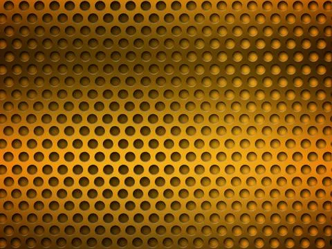 Golden Metallic Grill Texture Stock Illustration