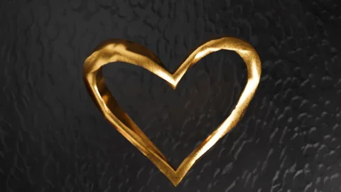 Golden metallic hearts fall down Stock Footage 301906524