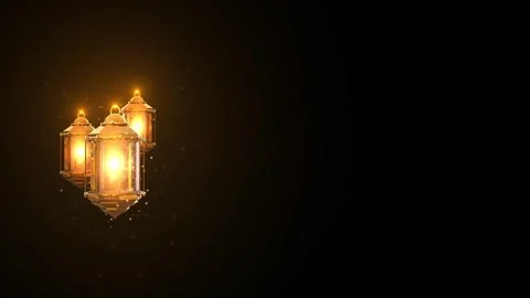 Golden Metallic Lanterns: Illuminated Pattern &amp; Particle Animation Stock Footage 339269967