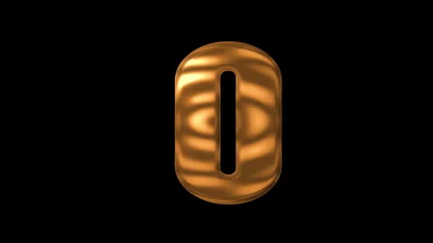 Golden metallic number zero Stock-Footage 339635069