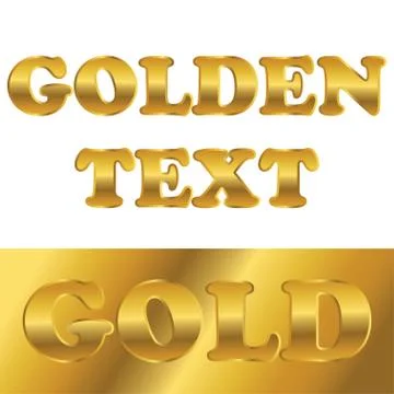 Golden metallic text with gradient Stock Illustration