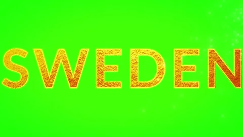 Golden metallic text letters sparkling against a vibrant solid green chroma key Stock Footage 346121950