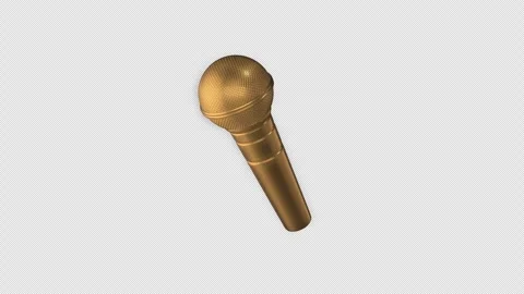 Golden Microphone Loop with Alpha Channel 4K Stock Footage 291461110
