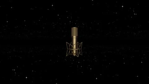 Golden Microphone Loop Stock Footage 266496178