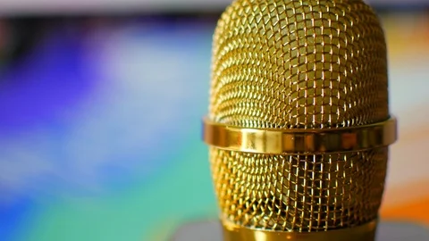 gold recording studio microphone