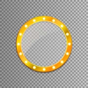 Golden mirror isolated on transparent background. Vector illustration. Stock Illustration