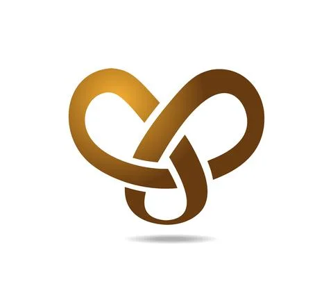 Golden Mobius loop composed of three loops. Drawn on a sphere イラスト素材