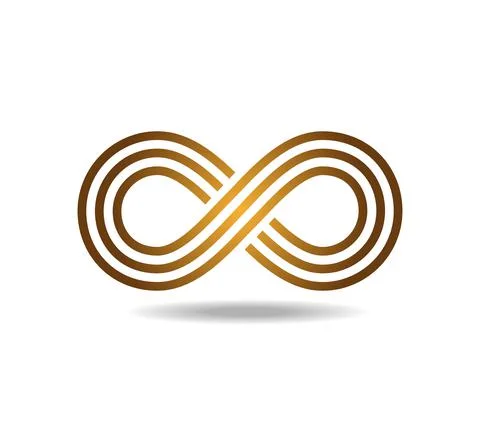 The golden mobius loop. The sign of infinity Stock Illustration