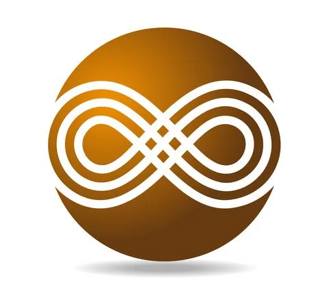 Golden mobius loop. The sign of infinity Stock Illustration