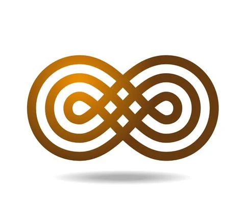 The golden mobius loop. The sign of infinity Stock Illustration