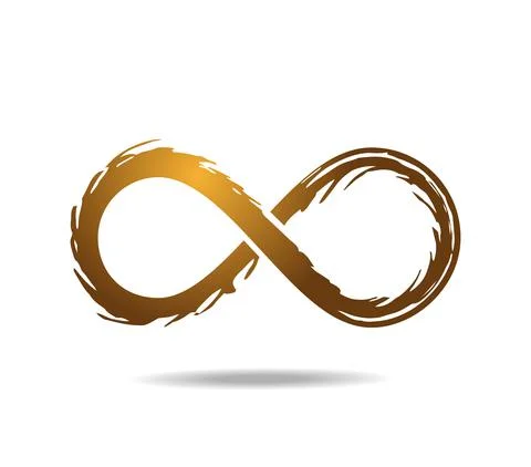 A golden mobius loop symbol of infinity reminiscent of horror movies. 8 Stock Illustration
