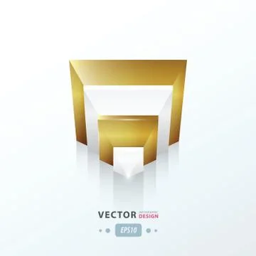 Golden modern vector abstract triangle Stock Illustration