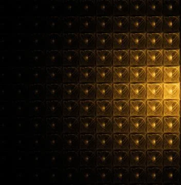 Golden modular pattern on black Stock Illustration