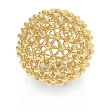 Golden molecule sphere structure Stock Illustration