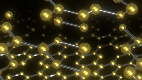 Golden Molecules Atom Background Stock-Footage 261797413