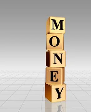 Golden money with reflection Stock Illustration