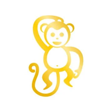 Golden Monkey Vector Graphic Illustration Stock Illustration