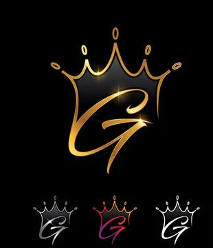 Golden Monogram Crown Initial Letter G Stock-Illustration