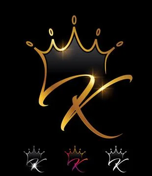 Golden Monogram Crown Initial Letter K Stock Illustration