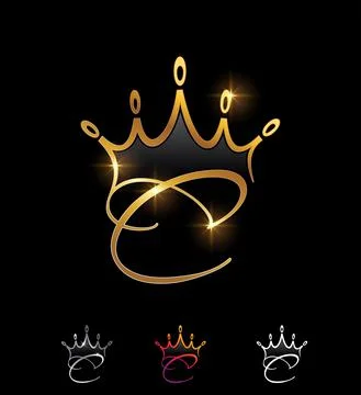 Golden Monogram Crown Initial Letter A Stock Illustration