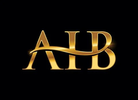 Golden Monogram Initial AIB Stock Illustration