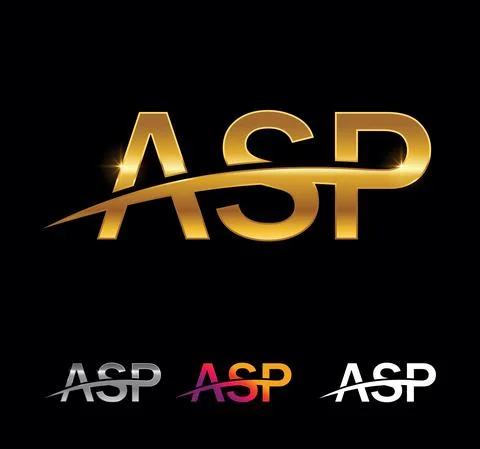 Golden Monogram Initial Letter ASP Stock Illustration