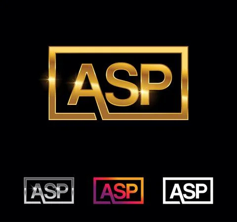 Golden Monogram Initial Letter ASP Stock Illustration