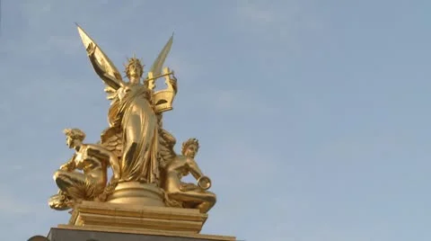 Golden monument timelapse Stock Footage 8912610