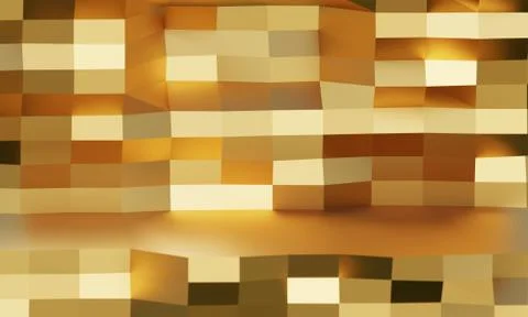 Golden mosaic interior Stock Illustration