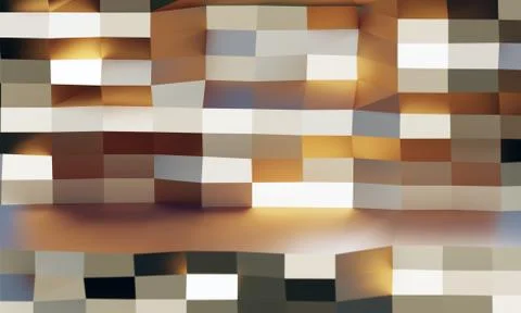 Golden mosaic interior Stock Illustration