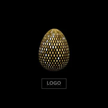 Golden mosaic spherical shape. Stock Illustration