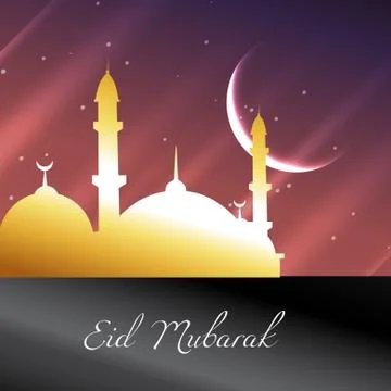Golden mosque design Stock Illustration