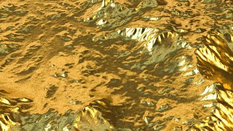 Golden Mountain Terrain Texture 3d render. Illustrazione stock