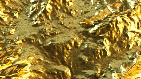 Golden Mountain Terrain Texture 3d render. Illustrazione stock