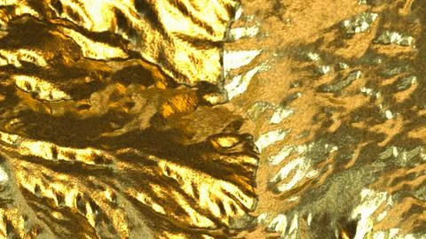 Golden Mountain Terrain Texture 3d render. イラスト素材