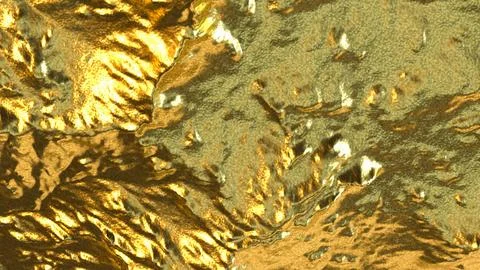 Golden Mountain Terrain Texture 3d render. イラスト素材
