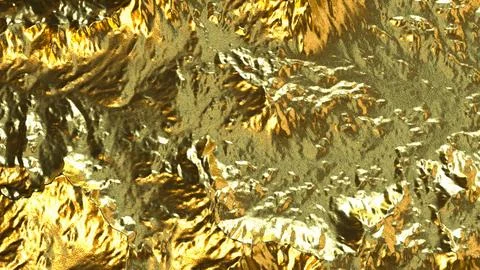 Golden Mountain Terrain Texture 3d render. イラスト素材